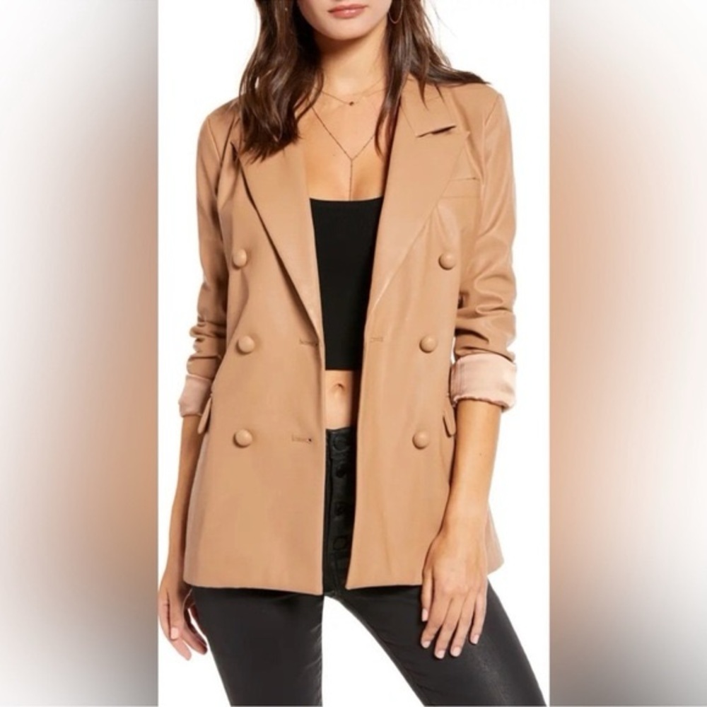 Blank NYC Women's Camel Double-Breasted Blazer